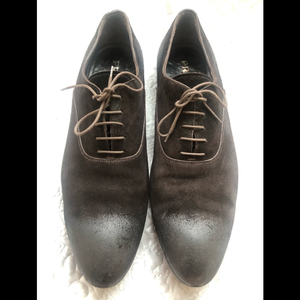 Brown Prada suede with texture